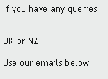 Text Box: If you have any queries  UK or NZ Use our emails below